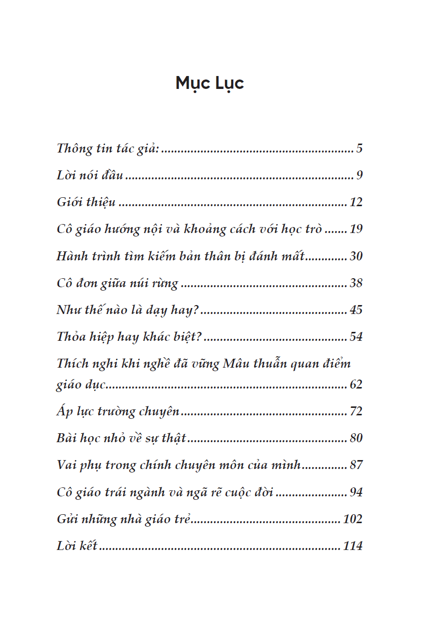 muc luc sach nha giao tre va nhung cau chuyen nghe