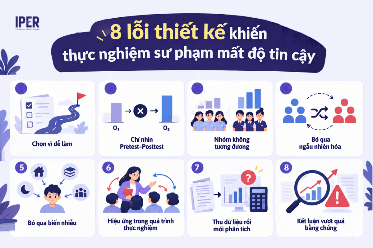 8 lỗi thiết kế khiến thực nghiệm sư phạm mất độ tin cậy